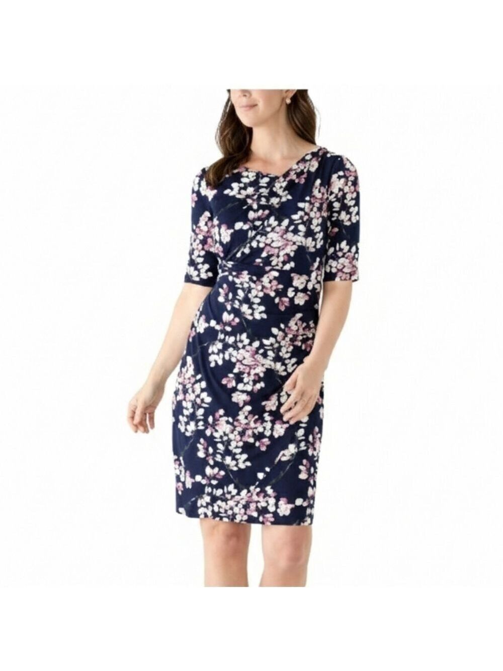 Connected Apparel Floral Sheath Dress Size 12